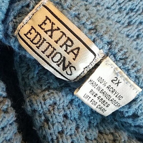 Sweater Cowl Neck BluEe Extra Editions Top Shirt Women's WOMAN'S 2 X Large - Picture 7 of 9